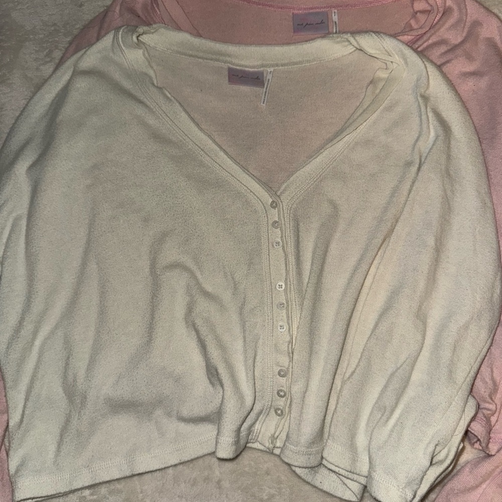 Urban Outfitters Cream Long Sleeve Tee